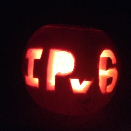 Pumpkin carved with IPv6