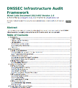NLNet Labs DNSSEC Infrastructure Audit Framework