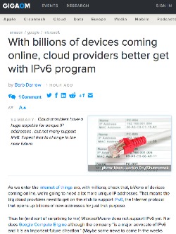 GigaOm article about IPv6