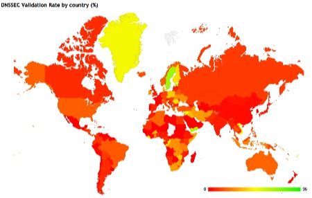 DNSSEC Validation world map