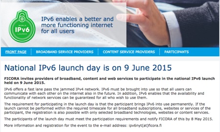 Finland National IPv6 Launch Day