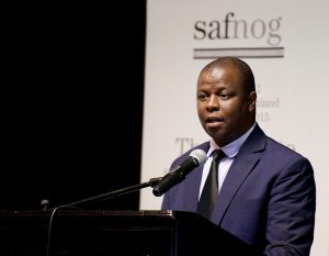 Minster of ICT of Swaziland opening the SAFNOG2 meeting (Photo by Nishal Goburdhan)
