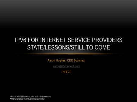 IPv6 for ISPs