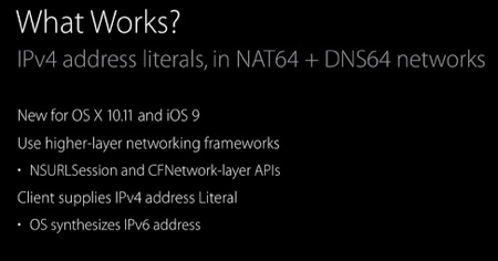 Apple What Works for IPv6