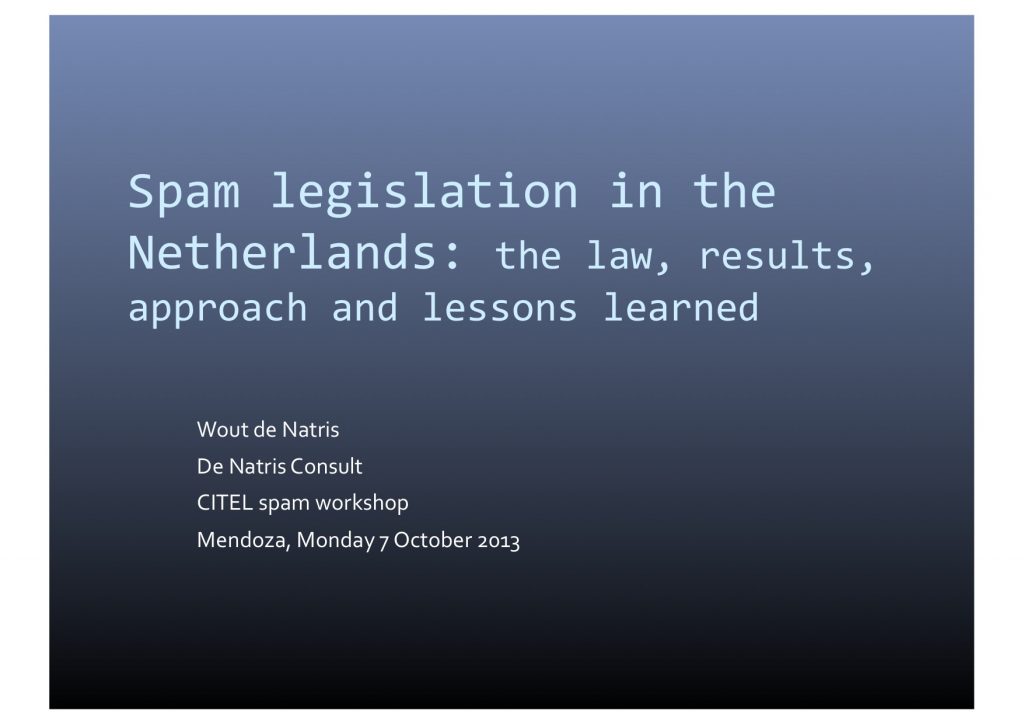 Spam Legislation in the Netherlands: the Law, Results, Approach and Lessons Learned Thumbnail