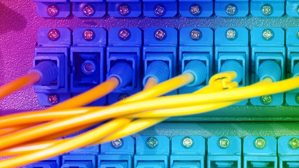 Internet cables entering router