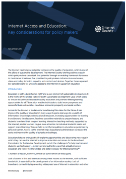 Internet Access And Education Key Considerations For Policy