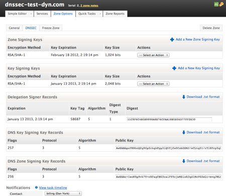 Dynect dnssec keys