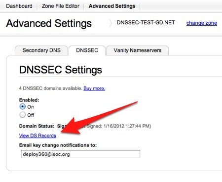 Godaddy dnssec dsrecords 1