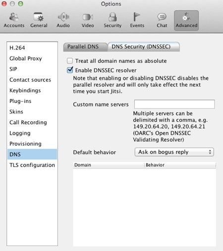 Jitsi dnssec