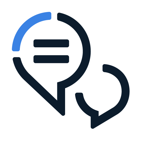 Two conversation clouds icon