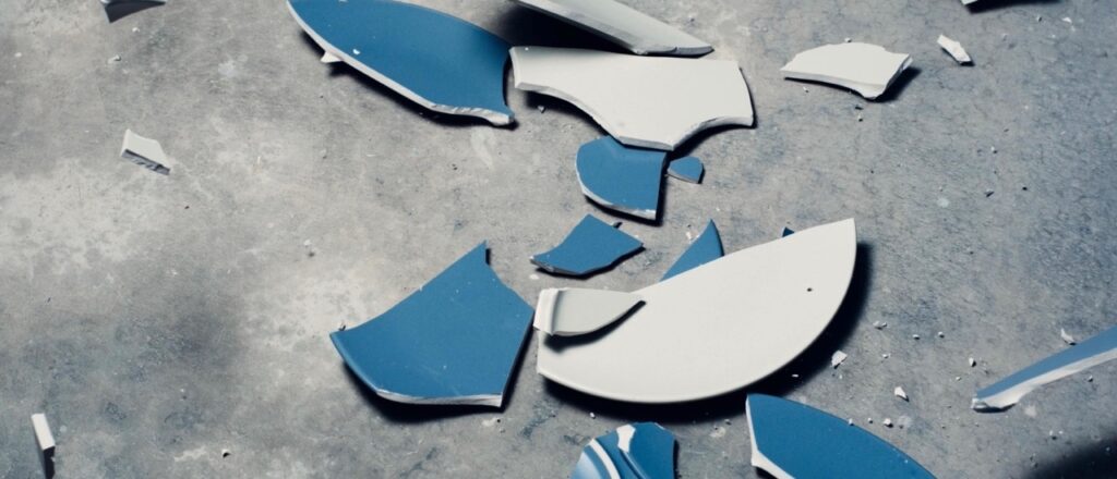 photo of a broken, shattered plate