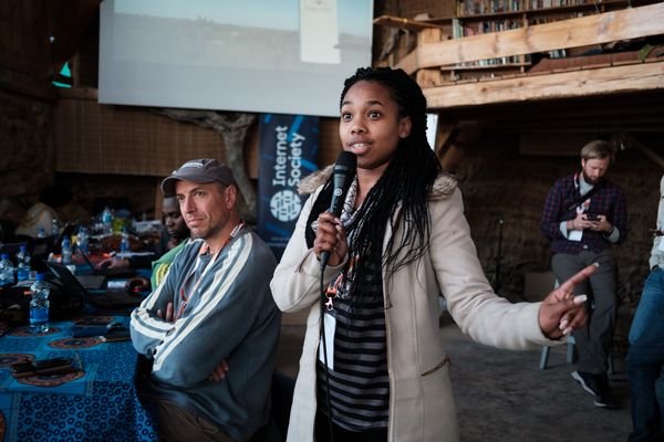 A woman gives a presentation during the Africa CN summit