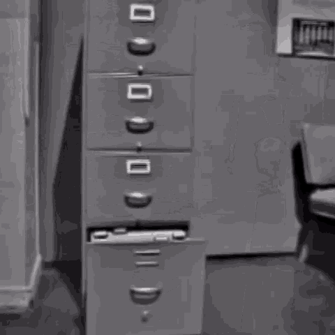 Work files filling cabinet drawer opening