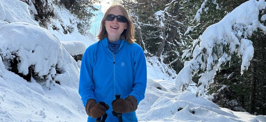 Cat Easdon outside in the snow