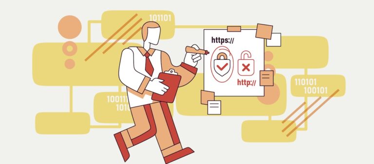 A man holds a paper with a red arrow pointing to it