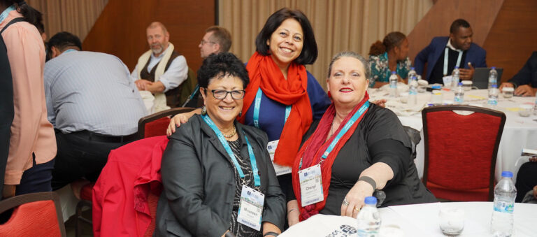 Cheryl Langdon-Orr poses with two women at an event