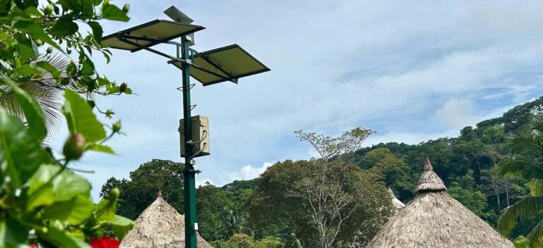 An Internet infrastructure tower at the Parara Puru community in Panama.