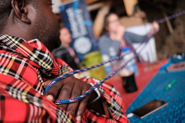 a person holding a rope