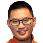 A man in orange shirt