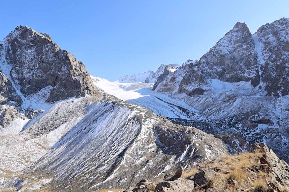 A mountainous landscape in Kyrgyzstan